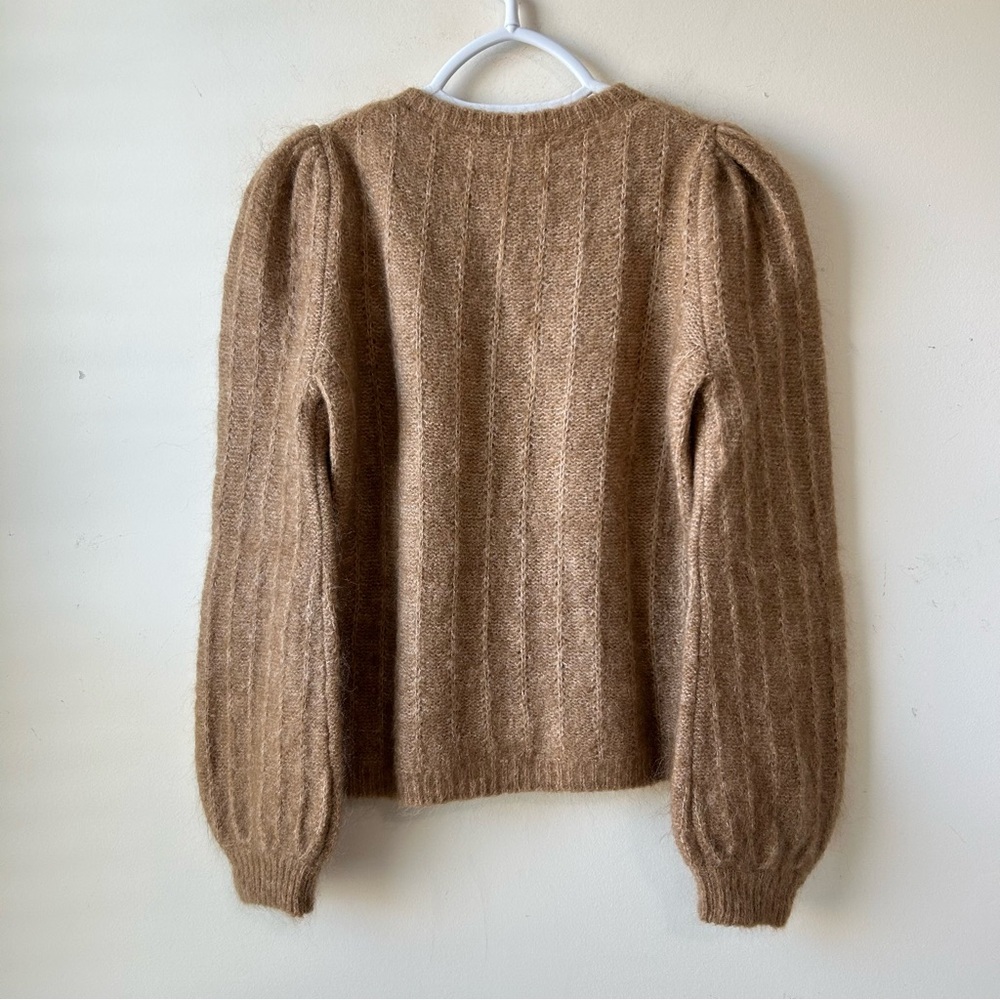 Sezane Camille Cardigan Womens Sweater Sz XS Camel French Vibes Soft Cozy Comfy - Picture 7 of 12